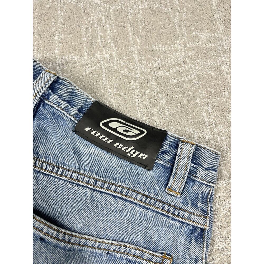 Vintage Y2K Raw Edge Baggy Straight Leg Jeans Mens Size 31x32 - Picture 10 of 10